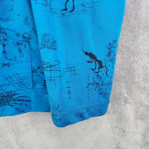 Womens 2 Pc Chicos Spa Blue Graphic Full Zip Jacket & Tank Top Set Size 2 & 3 - Picture 5 of 14